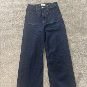 Frame Denim Dark Blue Wide Leg Jeans
